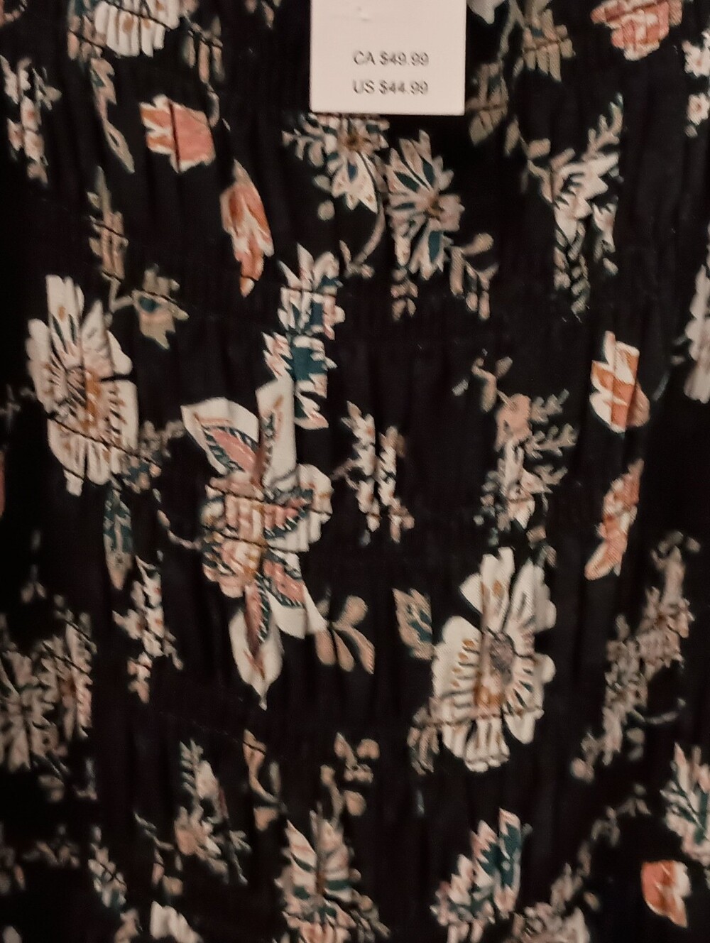 Maurices Black Floral Maxi Jumpsuit with Pink and Cream Blooms - Picture 4 of 12